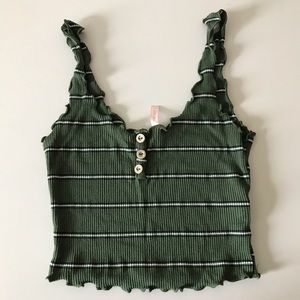 Lettuce Trim Green Striped Tank